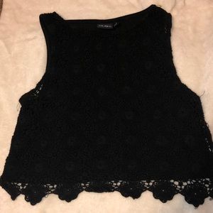 Lace black crop top